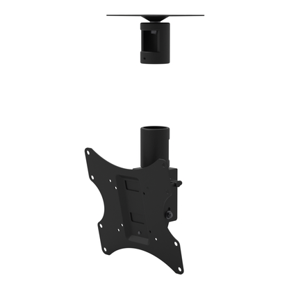 Tilting, rotating TV ceiling mount, flat ceiling plate and tilting head with VESA plate, supplied without a mast.