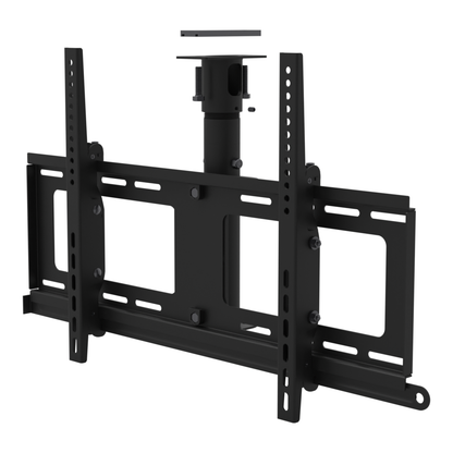 TV ceiling mount for 32 to 86 inch screens, unistrut adapter plate, 9 to 17 inch adjustable drop, with telescoping extension.