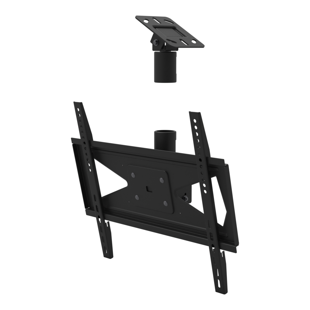 Tilting TV ceiling mount for 32-70 inch screens, angled plate for a sloped ceiling and tilting head, supplied without a mast.