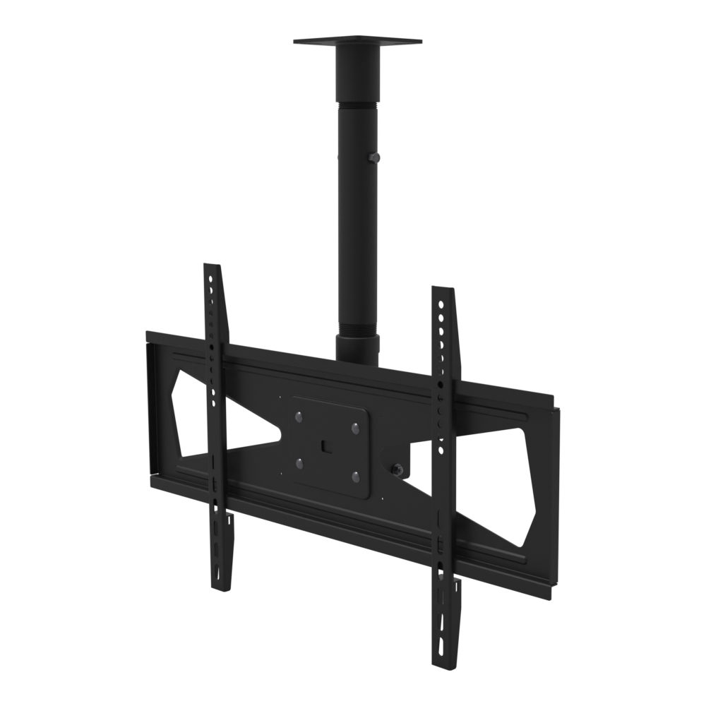 Tilting TV ceiling mount, 32-70 inch screens, 600x400 pattern, 11CP001 cable pass-through plate, 20 to 28 inch drop with extension.