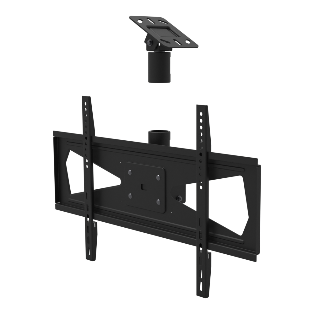Tilting TV ceiling mount, 32-70 inch screens, 600x400 pattern, angled plate for a sloped ceiling, supplied without a mast.