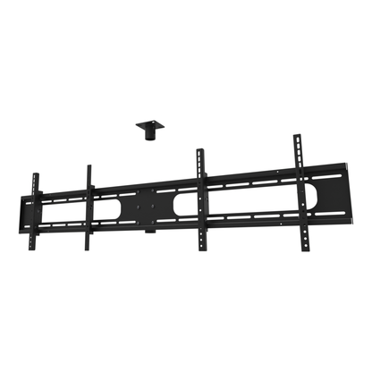 Double wide two screen TV ceiling mount for 32 to 55 inch screens, flat ceiling plate and double-wide head, supplied without a mast.