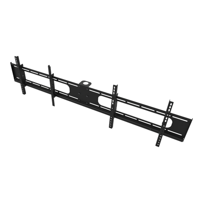 33DW004 double-wide TV ceiling mount head from the screen side, showing all four tilt rails along the 68 in bar.