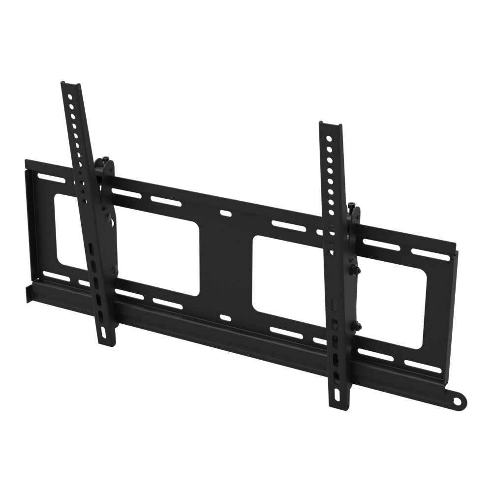 33TW003 tilting TV wall mount seen from the front and above, showing the full wall plate and both tilt rails.
