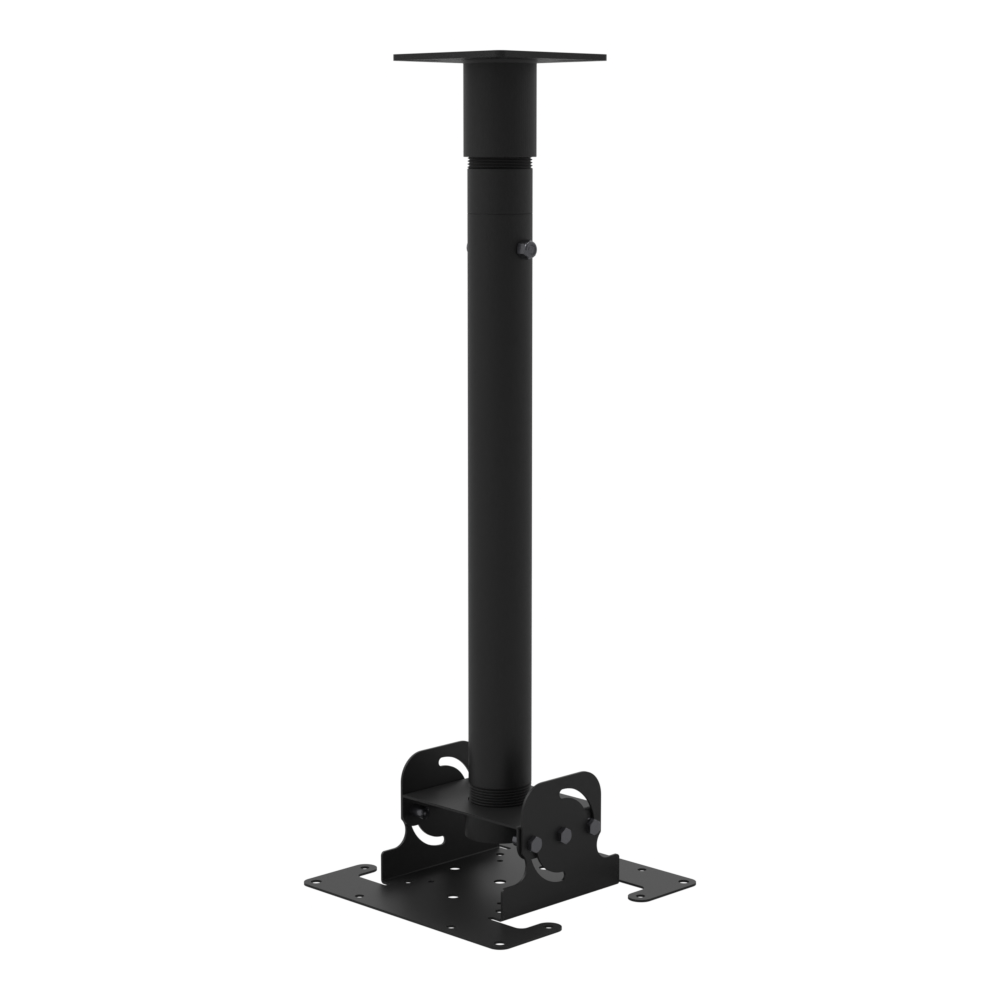 Dental TV ceiling mount, 11CP001 ceiling plate with cable pass-through, 24.5 to 40.5 inch adjustable drop, with telescoping extension.
