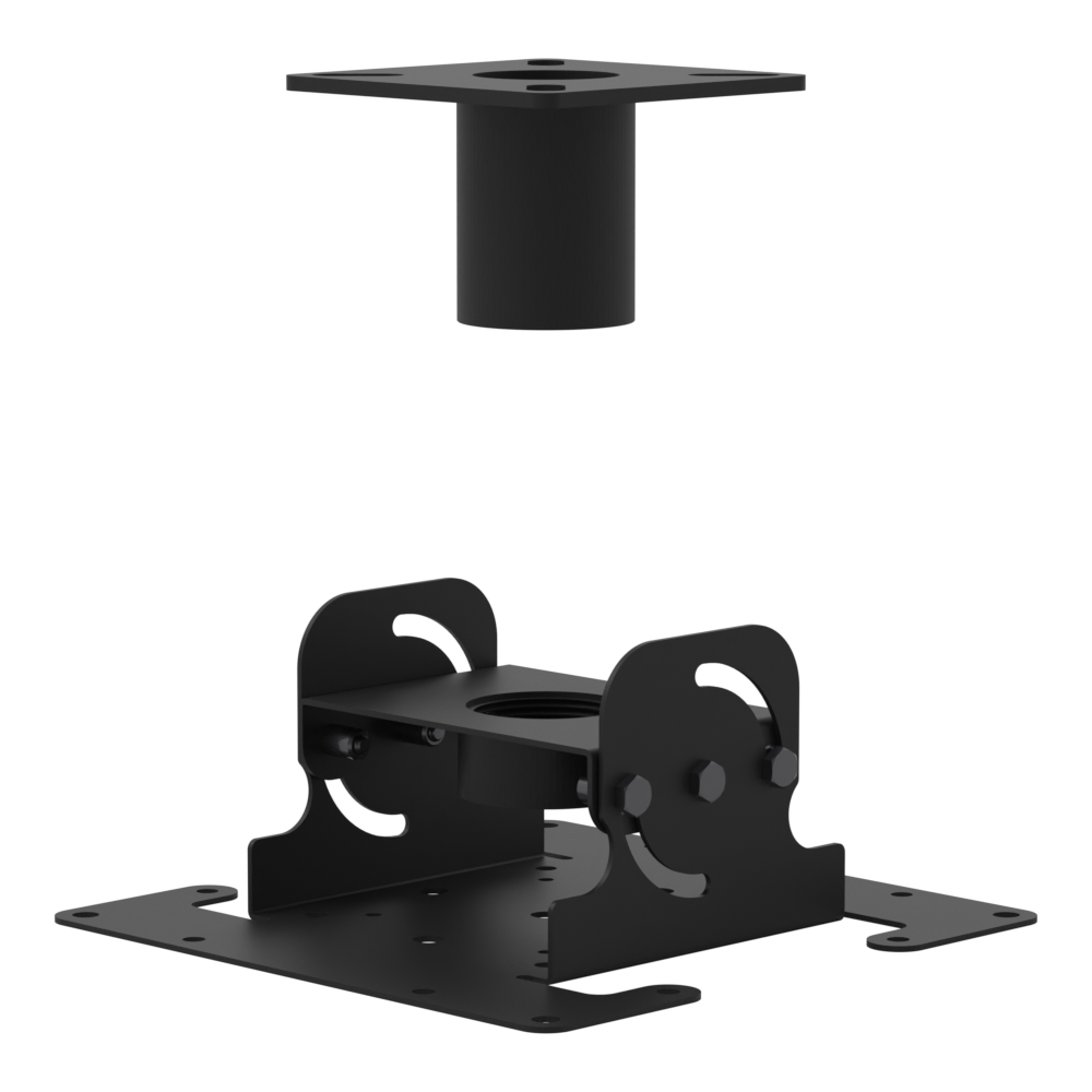 Dental TV ceiling mount, 11CP001 cable pass-through ceiling plate and tilting dome head, supplied without a mast.