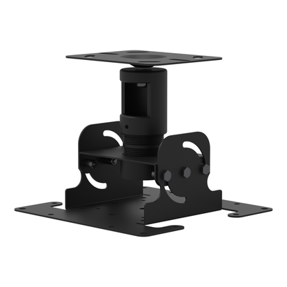 Dental TV ceiling mount, flat ceiling plate, 6 1/2 inch fixed drop on a close nipple, with the tilting dome head below.