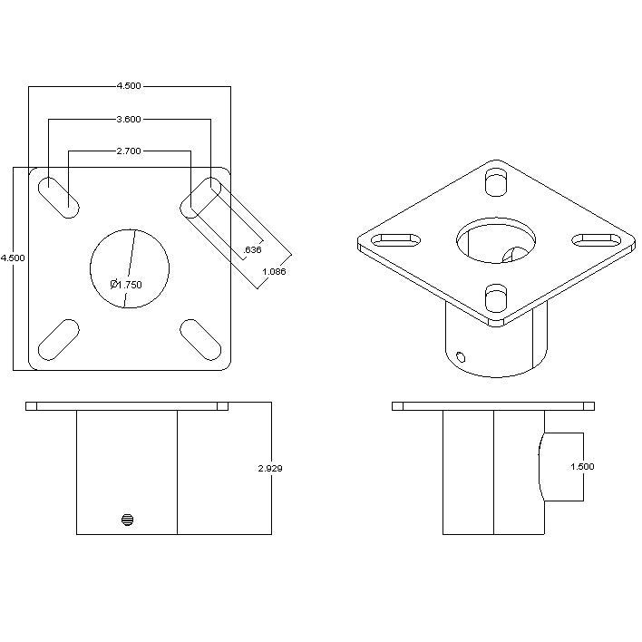 Ceiling Plate for 1 1/2 Inch Pipe - View 2