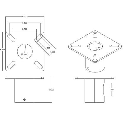 Ceiling Plate for 1 1/2 Inch Pipe - View 2