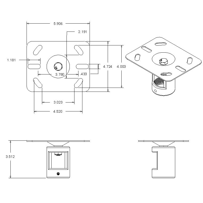 Ceiling Plate for 1 1/2 Pipe - View 2
