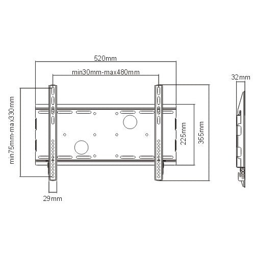 Fixed Flat Panel Mount for TV's 25" - 40" - View 3