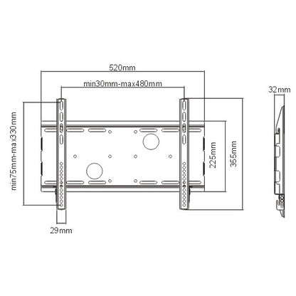 Fixed Flat Panel Mount for TV's 25" - 40" - View 3