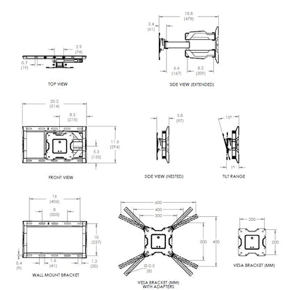 Full Motion Articulating Mount for 42 to 70 - View 2