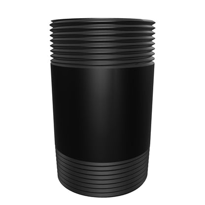 112-NPT-PIPE-3 black 1-1/2 inch NPT pipe, 3 inches long, aluminum, interactive 3D model showing the threaded ends and bore.