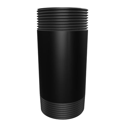 112-NPT-PIPE-4 black 1-1/2 inch NPT pipe, 4 inches long, aluminum, interactive 3D model showing the threaded ends and bore.