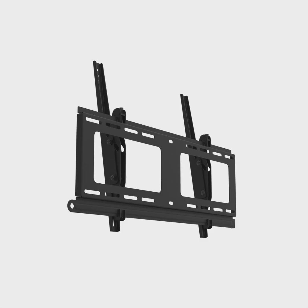 33TW003 tilting TV wall mount rotating a full turn, showing the wall plate and tilt rails from every side
