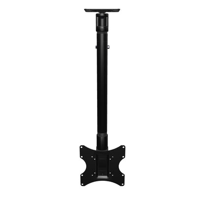 22CE006 tilting TV ceiling mount for up to 42 inch screens, interactive 3D model of the assembled head, adjustable mast and flat ceiling plate at its shortest.