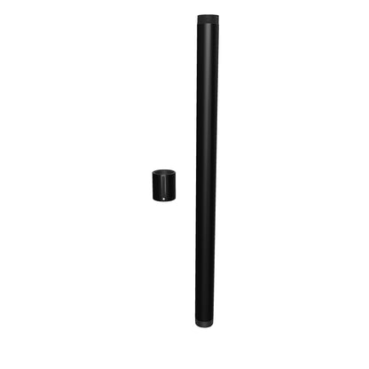 Ceiling mount extension kit, adds 30 inches, interactive 3D model showing the 1-1/2 inch pipe and its 11AC001 coupler as shipped together.