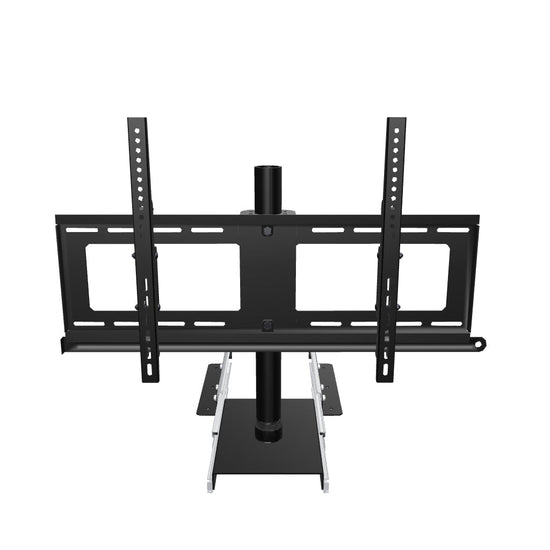 33SL001 slide-out swivel TV mount for up to 65 inch, interactive 3D model shown fully slid out with the drawer slides, pipe and twin tilting VESA rails.