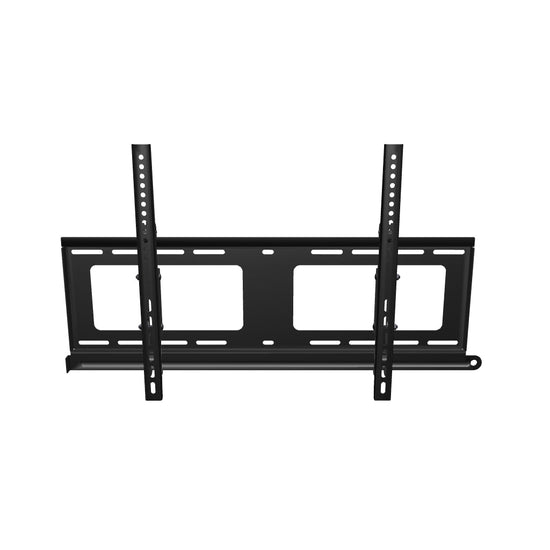 33TW003 tilting TV wall mount for 32 to 86 inch screens, interactive 3D model of the assembled wall plate, twin VESA rails and lock bar shown untilted.