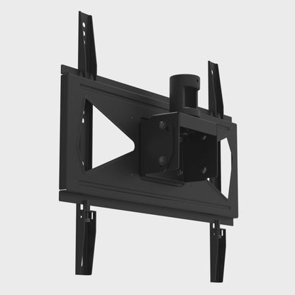 33CE016 TV ceiling mount tilting the screen plate from level to 12 degrees, with the pole socket held fixed.