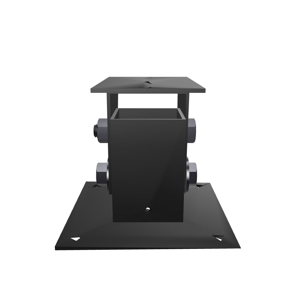 CCA-1 cathedral ceiling adapter for 1-1/2 inch NPT pipe, interactive 3D model showing the angled ceiling plates and the pipe socket for sloped ceilings.
