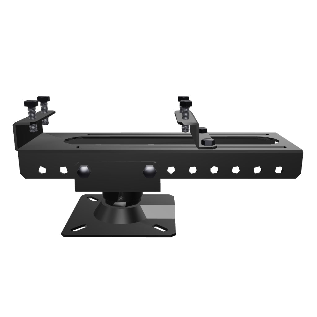 IBA-1 VMP I-beam adapter for 1-1/2 inch pipe. Rotate this 3D model to see the channel clamp that grips an I-beam flange and the pipe socket below.