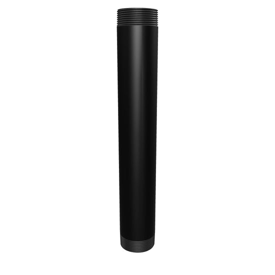 NPT12 black 1-1/2 inch NPT pipe, 12 inches long, aluminum, interactive 3D model showing the threaded ends and bore.