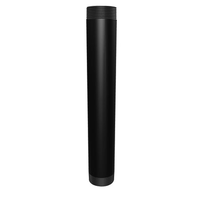 NPT12 black 1-1/2 inch NPT pipe, 12 inches long, aluminum, interactive 3D model showing the threaded ends and bore.