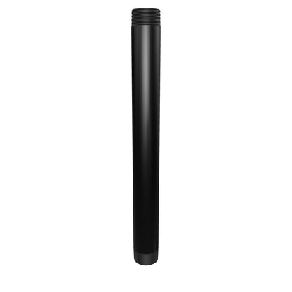 NPT18 black 1-1/2 inch NPT pipe, 18 inches long, aluminum, interactive 3D model showing the threaded ends and bore.