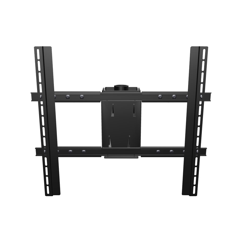 PDS-LCHB flat panel TV ceiling mount head for 32 to 90 inch screens. Turn and zoom the knob lock tilt box, hook rails and 1-1/2 inch pipe socket.