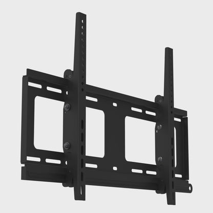 33TW003 tilting TV wall mount, front view of the tilt rails swinging away from the slotted wall plate