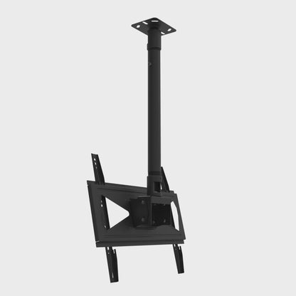 33CE016 TV ceiling mount fully assembled with ceiling plate and telescoping mast, rotating a full turn