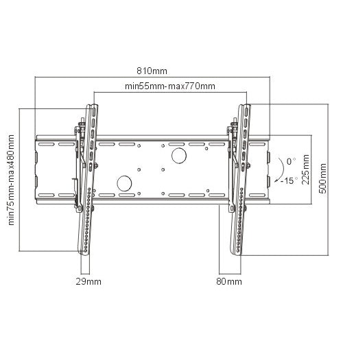 Tilting Flat Panel Mount for 37" to 86" TV's - View 2