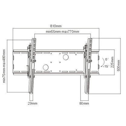 Tilting Flat Panel Mount for 37" to 86" TV's - View 2
