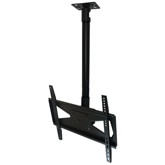 33CE016 TV ceiling mount, angled view showing the tilt-and-rotate head and telescoping mast