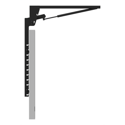 fold up tv ceiling mount with simulated 70 inch screen side view